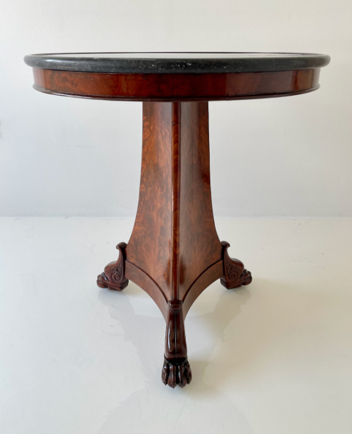 Charles X French Gueridon with Black Marble Top, France,1830s