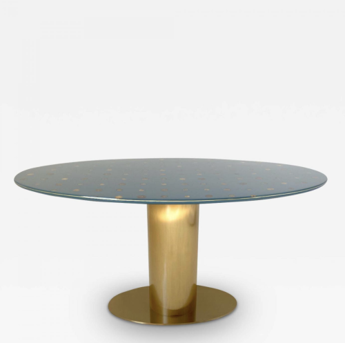 Oval Center Table with Custom ABDB Designs Wood End Cut Top