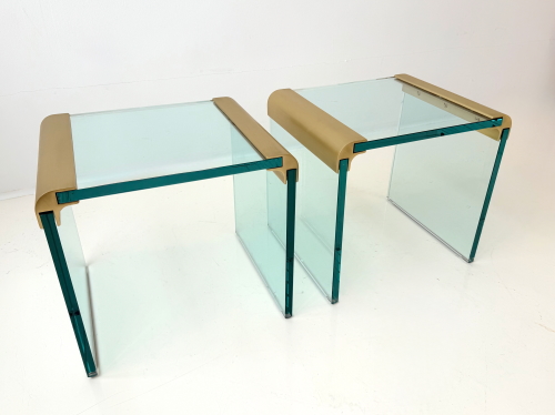 Modernist Waterfall Side Tables by Leon Rosen for Pace