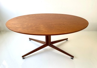 Oval Dining Table in Walnut by Edward Wormley for Dunbar