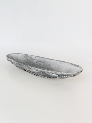 Textured and Patterned Oblong Ceramic Bowl by Aram Chenensky